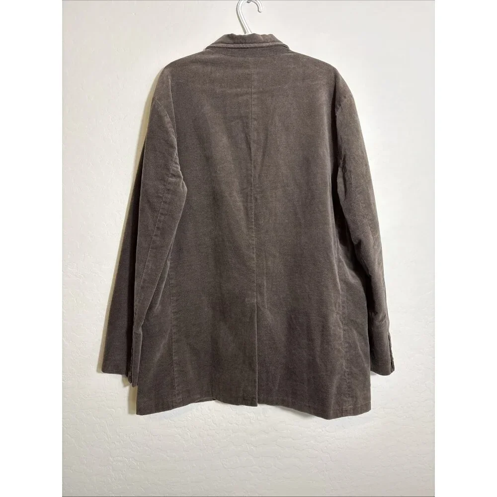 Gap Men XL Brown Suede Cotton Academia Y2K VTG Preppy 2-Button Blazer Grandpa‎